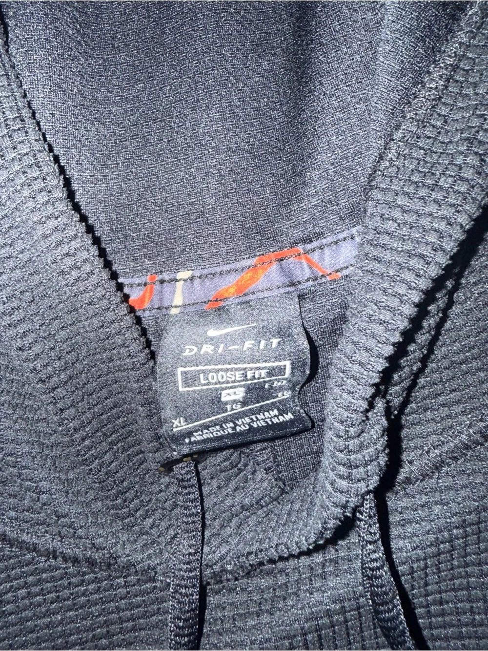 Nike Dri-Fit Men’s Black Hoodie Jacket with Red Swoosh